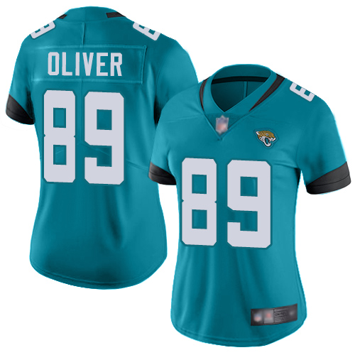 Nike Jacksonville Jaguars 89 Josh Oliver Teal Green Alternate Women Stitched NFL Vapor Untouchable Limited Jersey